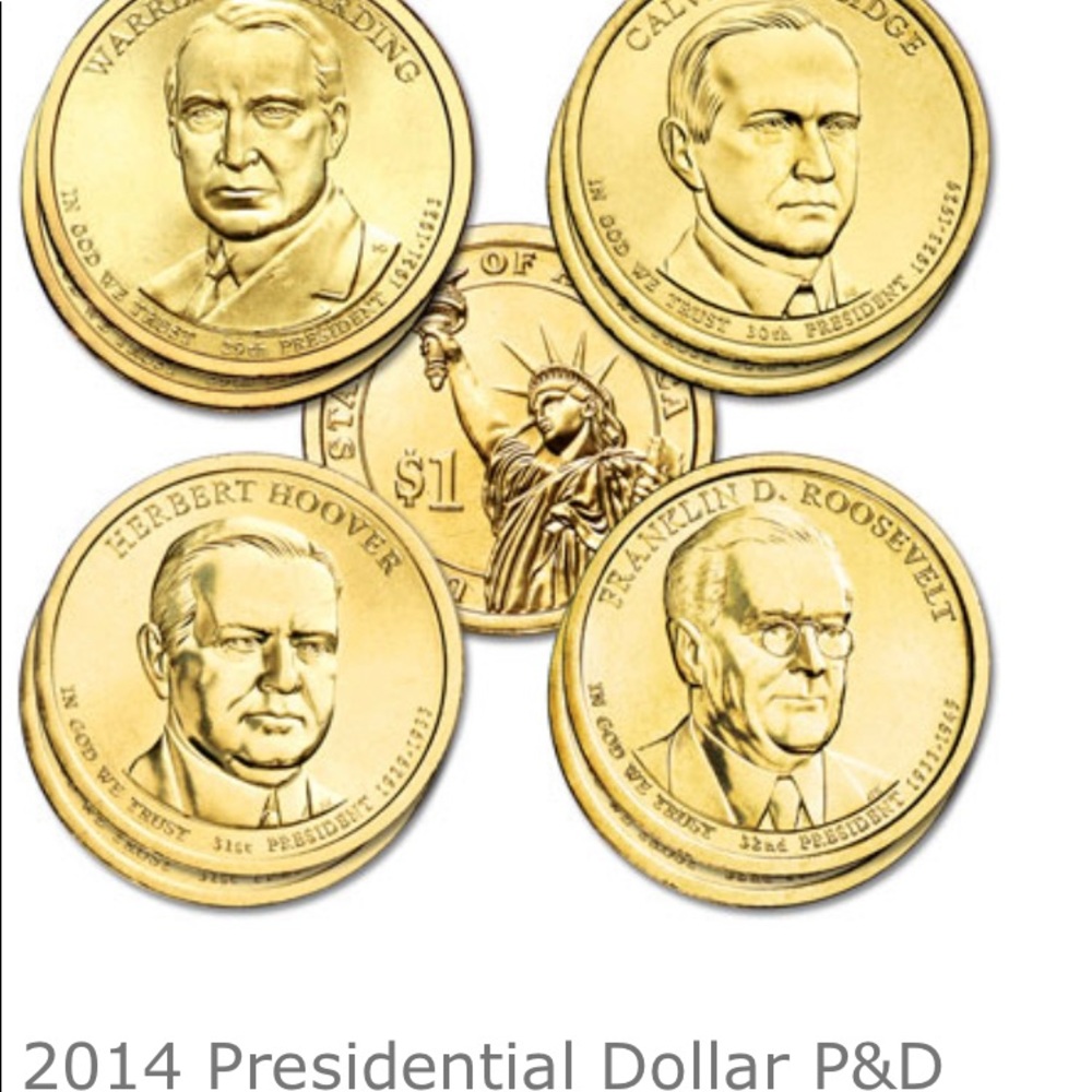 2014 presidential dollar P&D mint set eight coins uncirculated 60 from Littleton